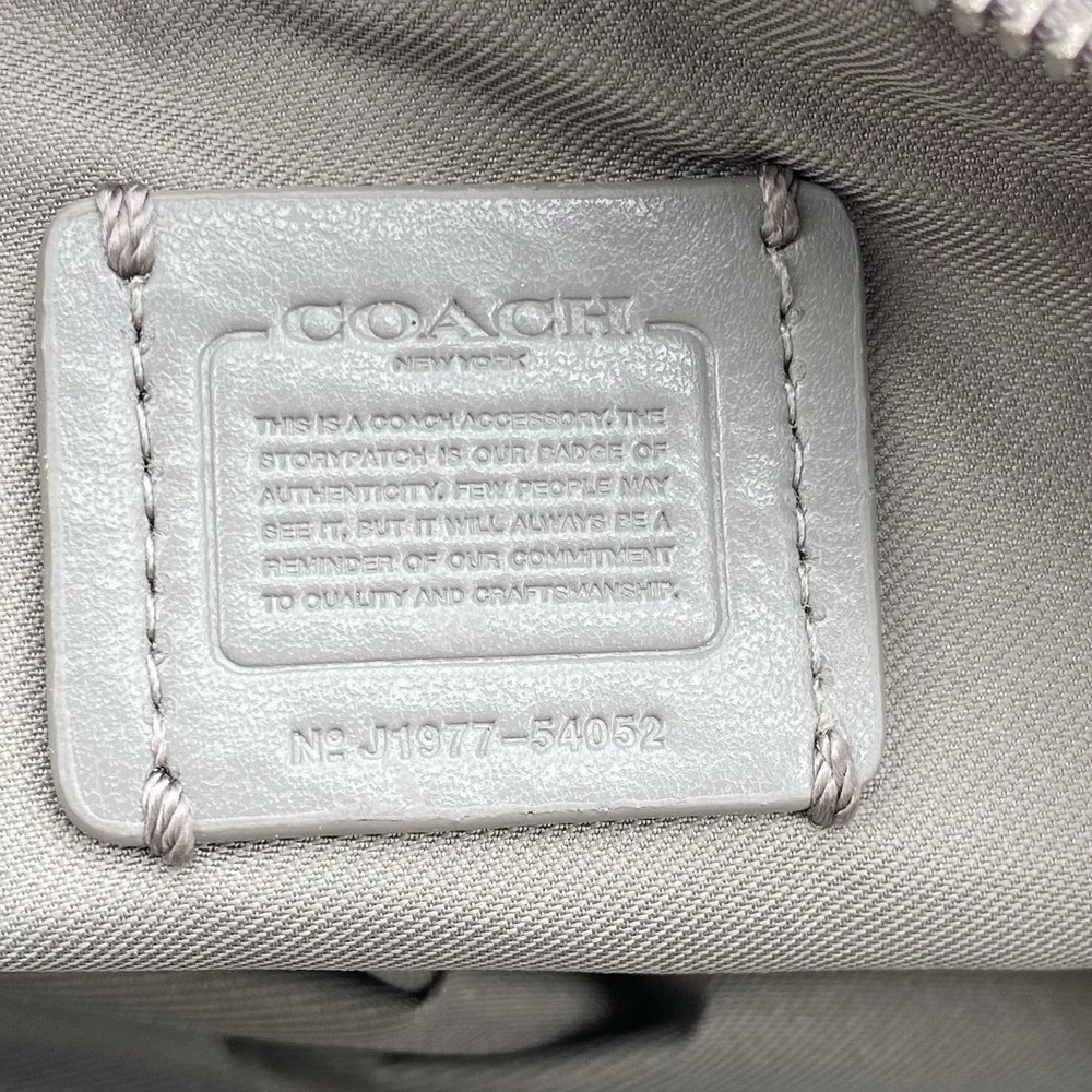 Coach Double Zip Wallet/Wristlet Gray‎ Leather 54052 - Picture 15 of 16